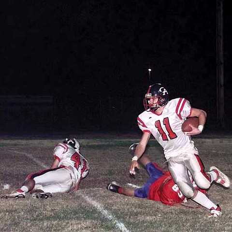Quint Webster slips away from Tommie Fitzgerald