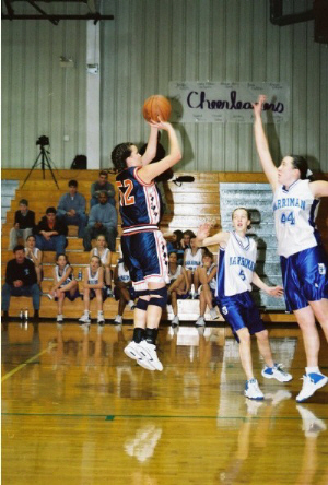 Kingston junior Steffany Pugh jump shot for two.