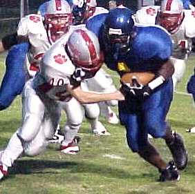 Boyd Buchanan Fullback William Nelson bounces off a Copper Basin defender