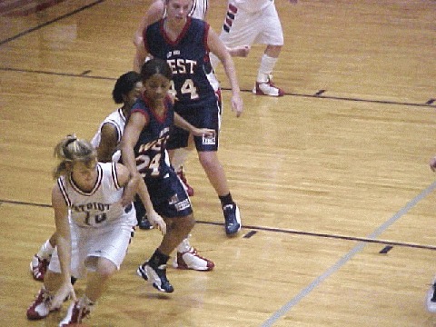 Jefferson County's Sarah Sinard with a steal against Knox. West