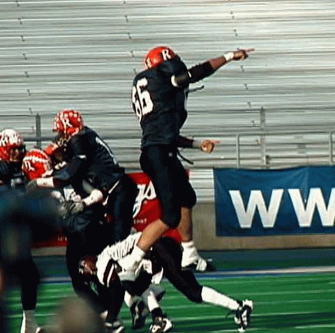 Ridgeway- #66 Chris Miller jumps for joy