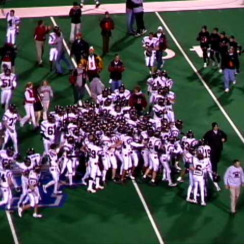 The Maryville Rebels celebrate their third straight Class 4A State Title