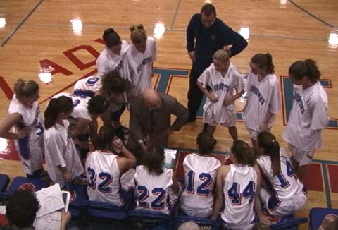 Summertowns Coach Willard takes a time out.