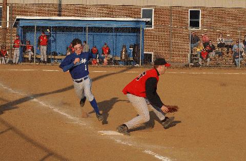 Jason Gray doing what he does best; beating out infield hits
