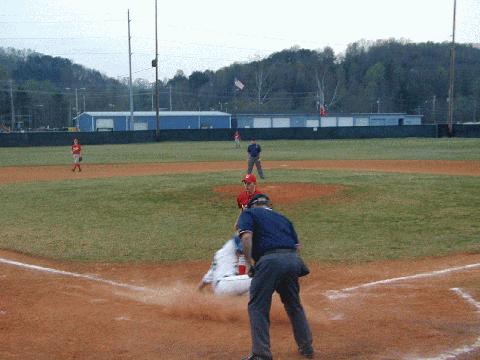 Alex Hall Slides in Safely