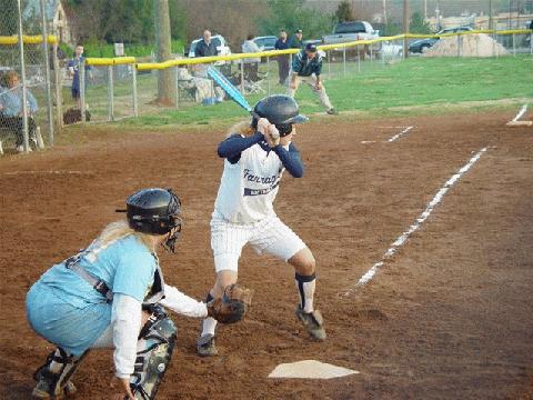 Michelle Edmunds at bat