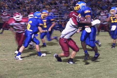 Westview's RB Williams meets the Cavalier's Tyler Mosier