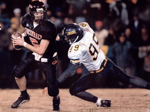 James eludes the sack