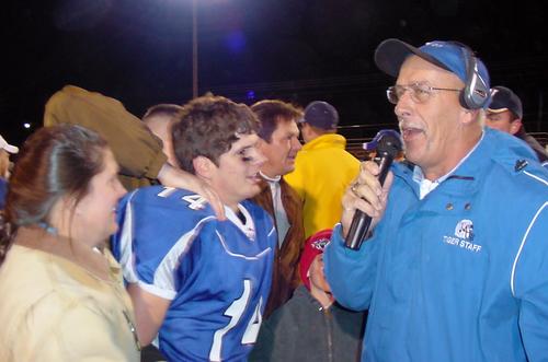 Kittrell Smith and his mom being interviewed after his great field goal in the final 1.7 seconds to win the game.