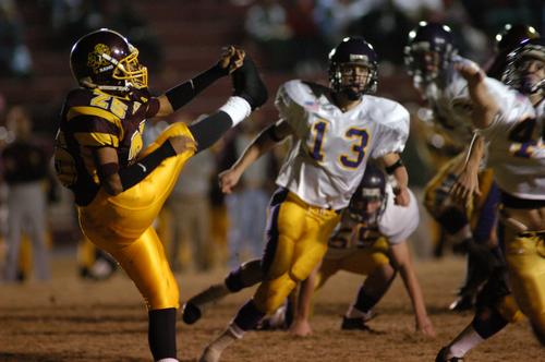 #13 Ryan Blankenship just misses blocking the punt