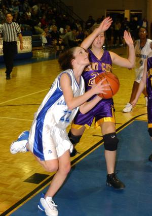 Brittany Webb shoots a lay-up.