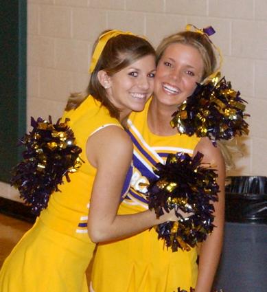 Oliver Springs cheerleaders Hillary Patterson (Left) and Brittany Seiber.