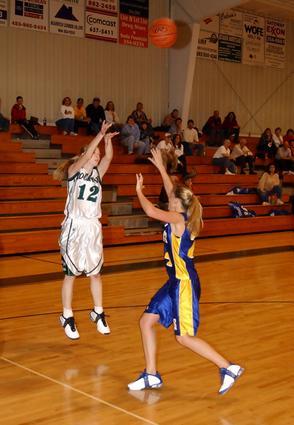 Katie Kirkham shoots a jumper.