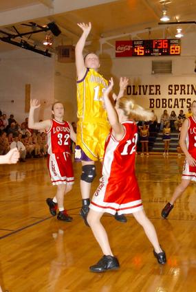 Jessie Hackworth puts the finishing touches on Oliver Springs' victory.