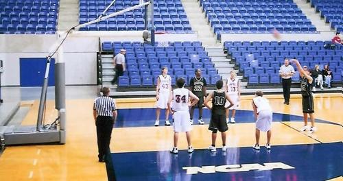 Carter's Andrew Taylor at the line.