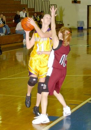 Brittany Bishop draws contact.