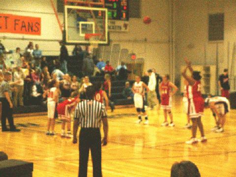 Katie shoot from charity stripe for Loudon..