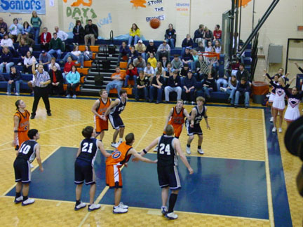 Cam Biggs on the foul line.
