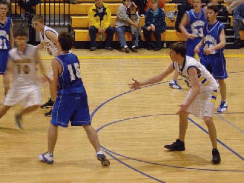 Matthew Collins and Corey Mayes want the ball!