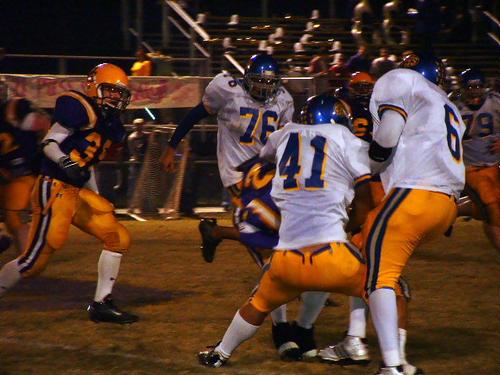 Blomstrom and Upton take down rb.