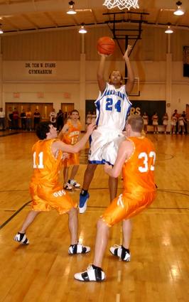 Patrick Davis shoots from the paint.