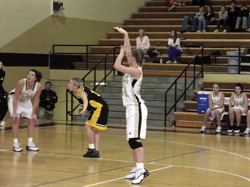 Megan Watson at the free throw line sinks one