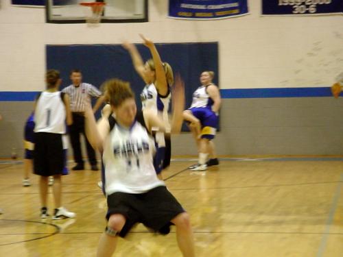 Seniors Julianne Jenkins and Sheena Coggins celebrate their trip to state