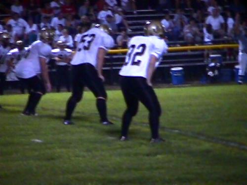 CCHS Seniors Colby Garrison (#53) and Matt Sidwell (#32) prepare for kick-off.