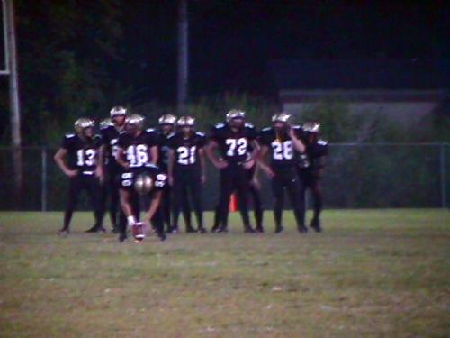 The kick-off crew for CCHS prepares to send the ball deep.