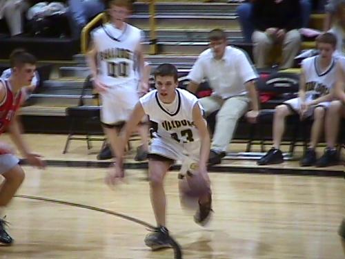 CCHS Sophomore Saylor Walden (#23) tries to drive the ball on the RBS defense.