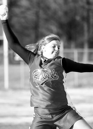 Tipton-Rosemark's Lyndsey Sterling pitches a no-hitter wth 18 Ks in the Lady Rebels 5-0 win against ECS.