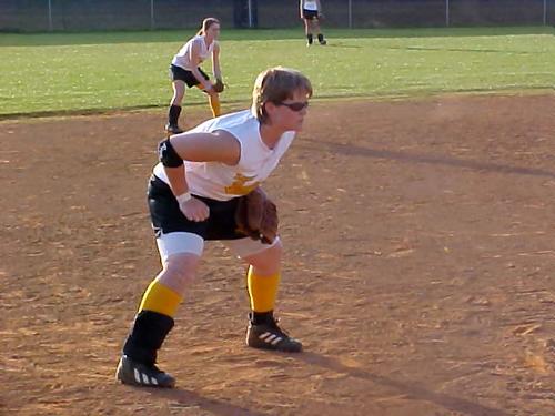 Lindsey Wayland Awaits a Play at Third