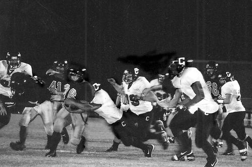 Aaron West goes in for the touchdown.