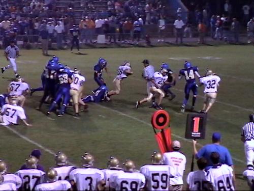 Chase Whited drives up the middle for 7 yards