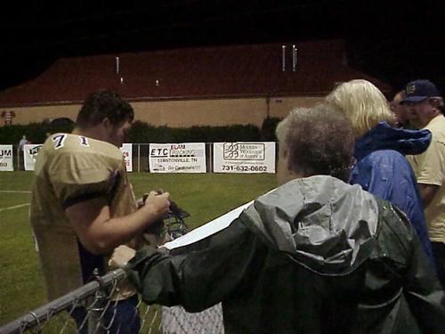 #71 Cliff Bush showing his mom and grandma why he needs new gloves