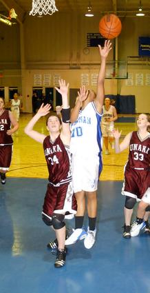 Tiara Eskridge shoots a lay-up.