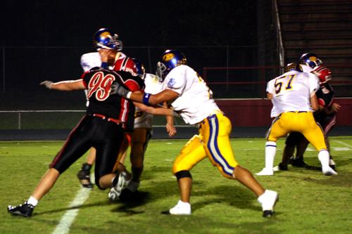 PRESSURE ON QB BY BRADLEY DRAKE