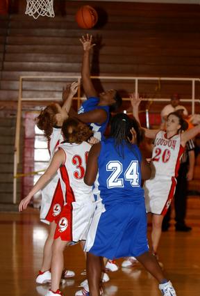 Harriman's Ashley Fuqua shoots from in close.