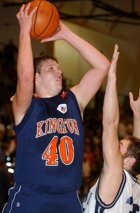 Kingston's Matt Poole shoots a short jumper.