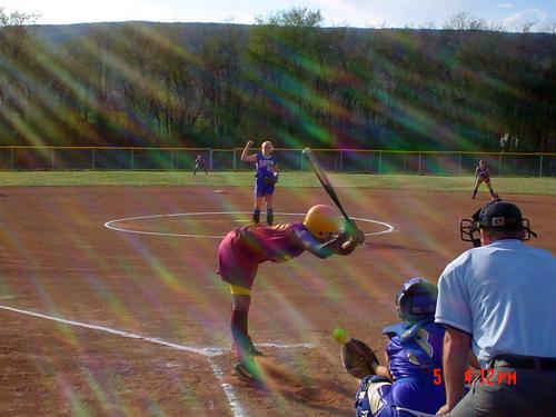 # 32 Chelsea Marsh throws a strike for the Lady Warriors