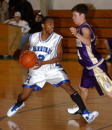 Harriman's Dominique Chatman looks to make a move.
