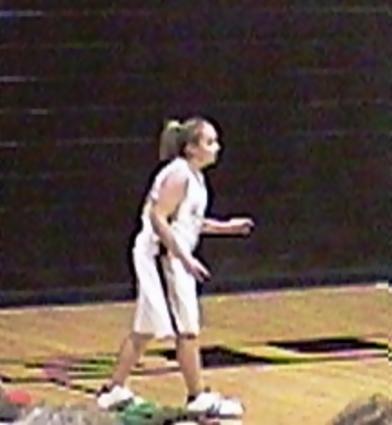 Bulldog #35 Fr. Haley Copas awaits the ball.