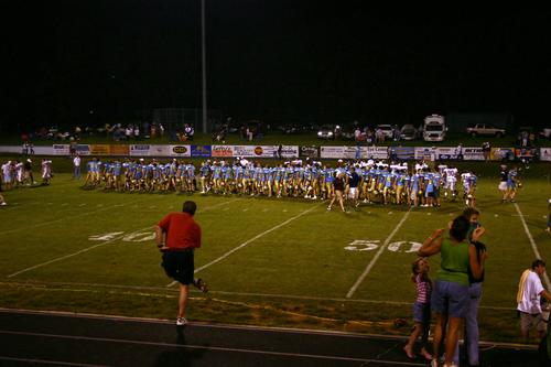 CCHS and Bearden shake hands after the hard fought game.