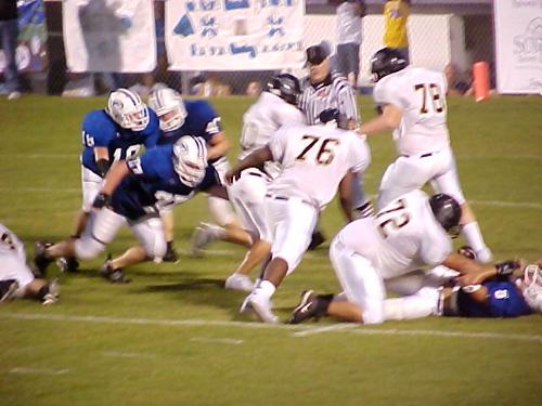 Smith County's #72 Brian Smith, #76 Lee Evans and #78 Chris Fariss