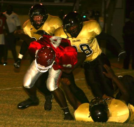 Vaughn is stopped for a short gain.