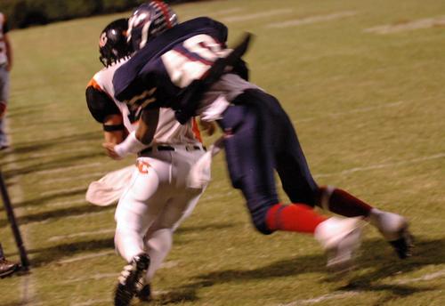 Johnson tries to get down the side line