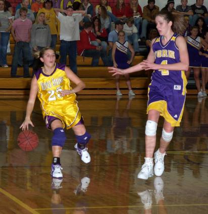 Andrea Parton avoiding the defense