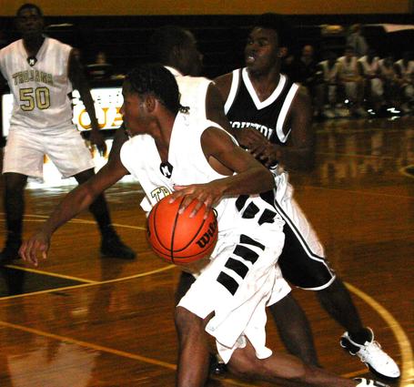 Millington sophomore Stephen Kerr drives to the basket.