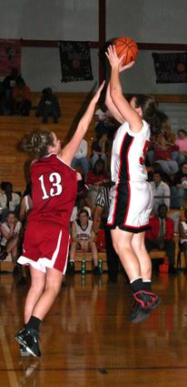 Brighton's Whitney Robison attempts a jumper.