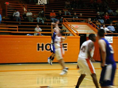 Todd Jenkins drains a trey over an East defender